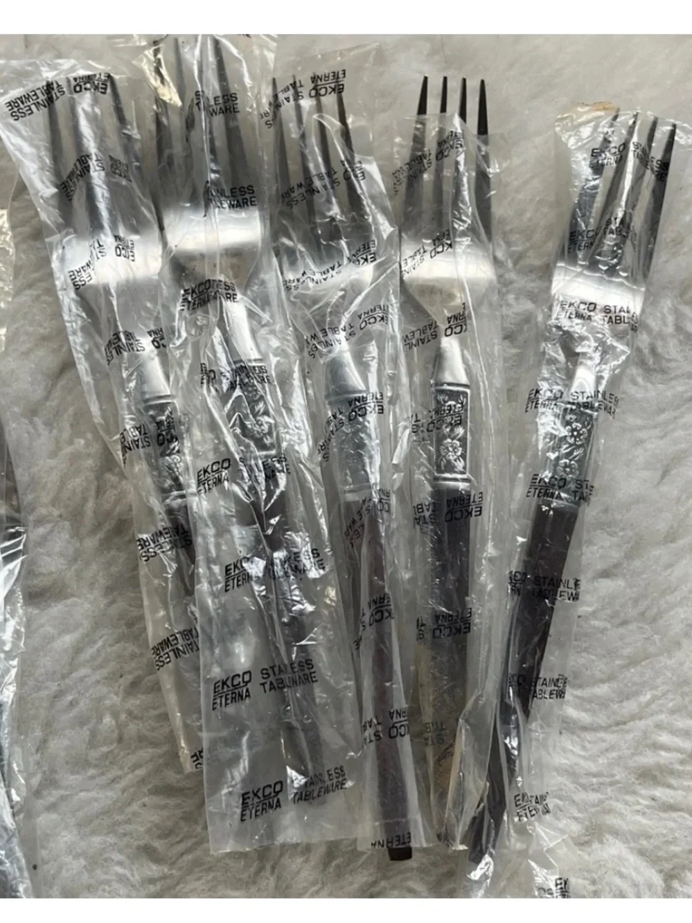 5 complete sets Vintage EKCO Eterna Floral Danish modern Style Flatware - NEW!